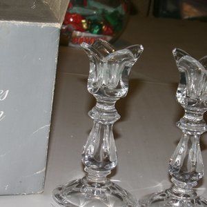 vintage crystallites full lead crystal candle sticks.